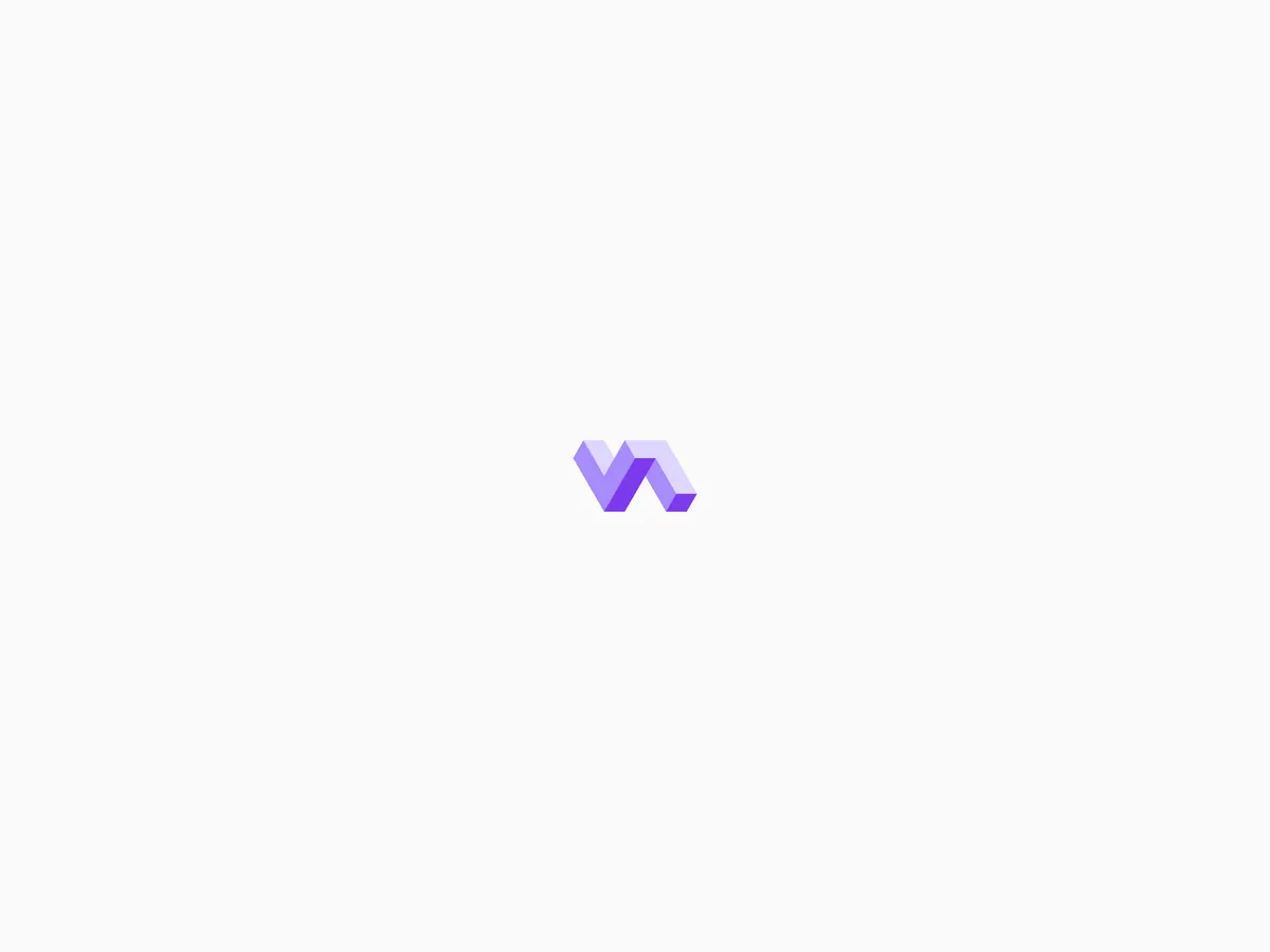 The Verge Labs symbol on its own, an isometric violet mark built from interlocking forms